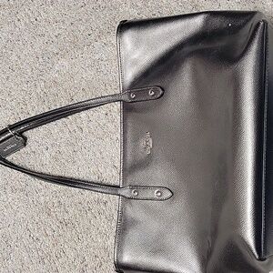 Coach Charcoal Metallic Leather Tote